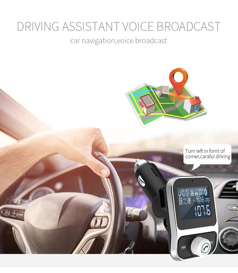 High quality Handsfree Car Kit LCD FM Transmitter Wireless Bluetooth FM