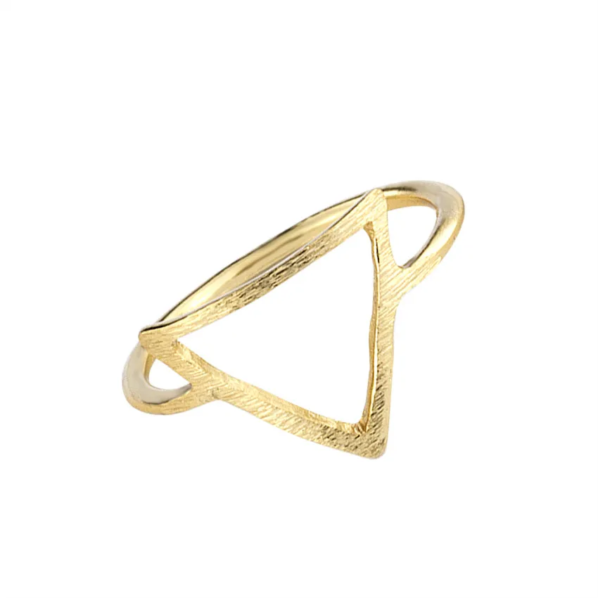 

Silver Rose Gold Geometric Triangle Rings for Women Men Ring Wedding Gifts Hollow Punk Jewelry Anillos Mujer Fashion Jewelry