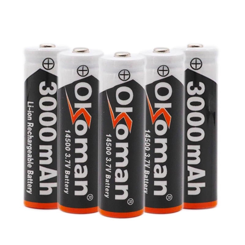 Okoman AA 14500 3000mah 3,7 V литий-ионная аккумуляторная батарея и светодиодный фонарик