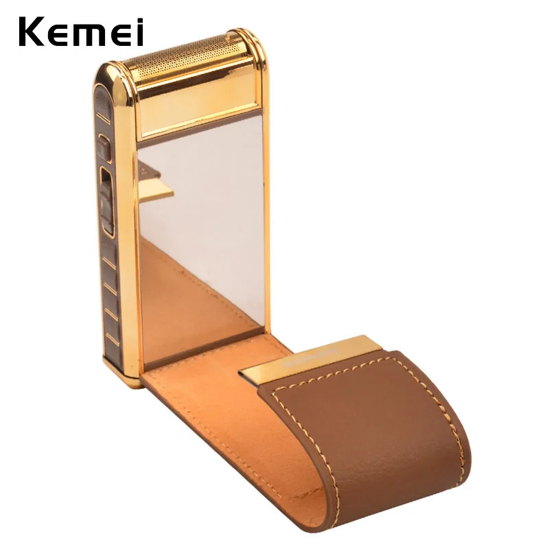 

Portable 2 in 1 Electric Reciprocating Rechargeable Men Shaver Razor Vintage Leather Wrapped afeitadora electrica RCS107-4950