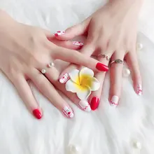 

24 Pcs Fake Nails Acrylic Boxed Finished Manicure Full Nail Art Tips Extension Design Fashion Artificial False Nails with Glue