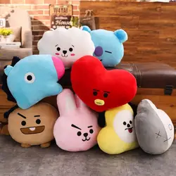 35 см милый мультфильм BTS BT21 плюшевая кукла игрушка Bangtan мальчики Подушка для мальчиков подушка идеально подходит для диван, домашний декор