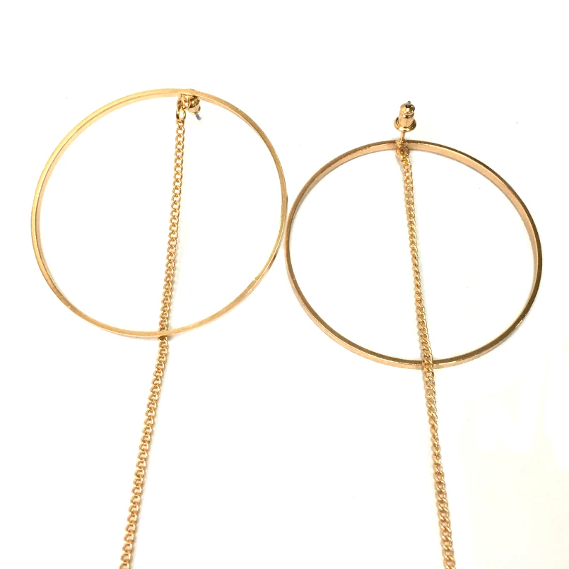 MANILAI Fashion Long Chain Tassel Earrings For Women Accessories Circle Big Dangle Earrings Statement Jewelry Bijoux Brincos