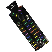 Winfox/Модная черная борода с принтом, регулируемые подтяжки для женщин, мужские подтяжки на y-образной спине, Эластичные подтяжки