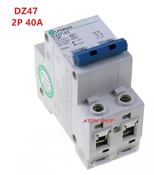 DZ47 2P 40A 400V ~ 50 HZ/60 HZ автоматический выключатель AC mcb предохранитель безопасности C