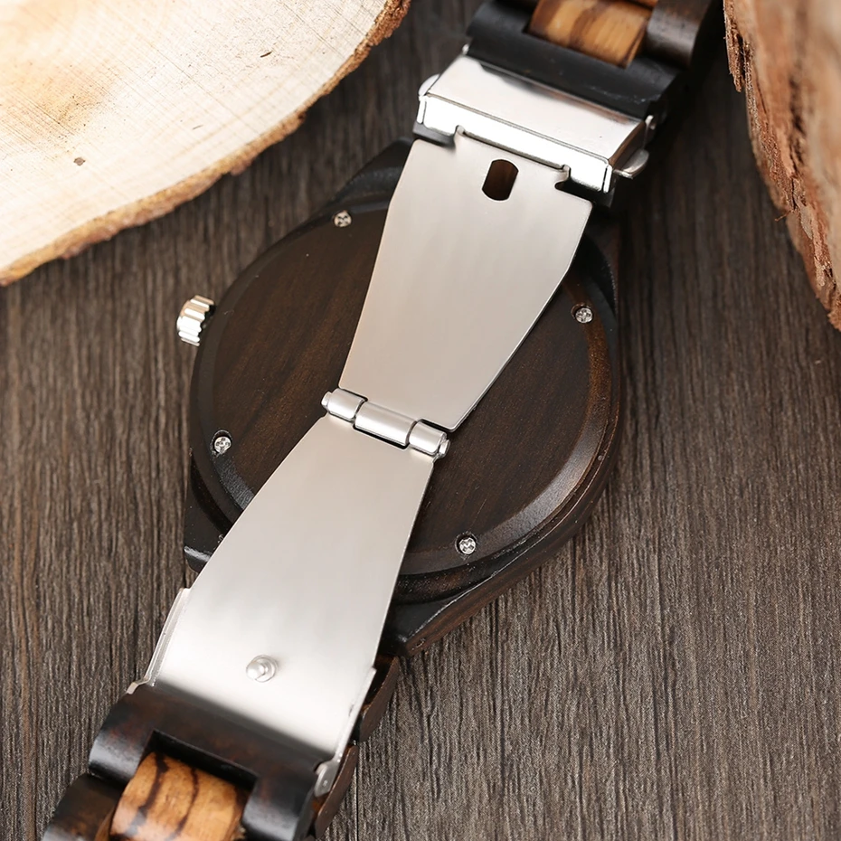 Mens Watches Creative Zebra Wood Watch Luxury Full Wooden Adjustable Strap Quartz Analog 2017 Clock Male hour Reloj de madera 2018 (12)