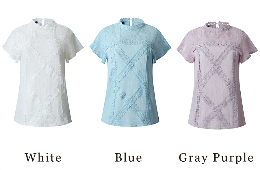 Gladiolus Lace Summer T Shirt Women Short Sleeve O-Neck Geometric Pattern T-Shirt Women Tops 2019 Spring Ladies Lace Tshirts (29)