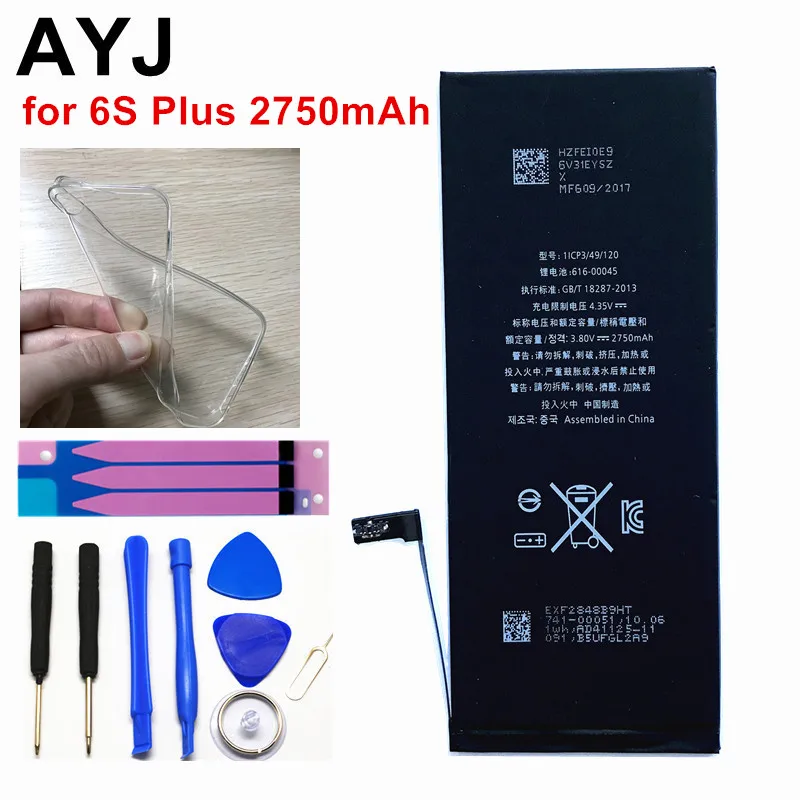 AYJ 100% Новый аккумулятор для iPhone 6S Plus замена реальная Высокая емкость 2750 мАч с