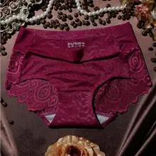 HW261-ropa interior de seda helada para mujer, bragas íntimas suaves sin costuras, bragas de encaje para mujer, ropa interior femenina