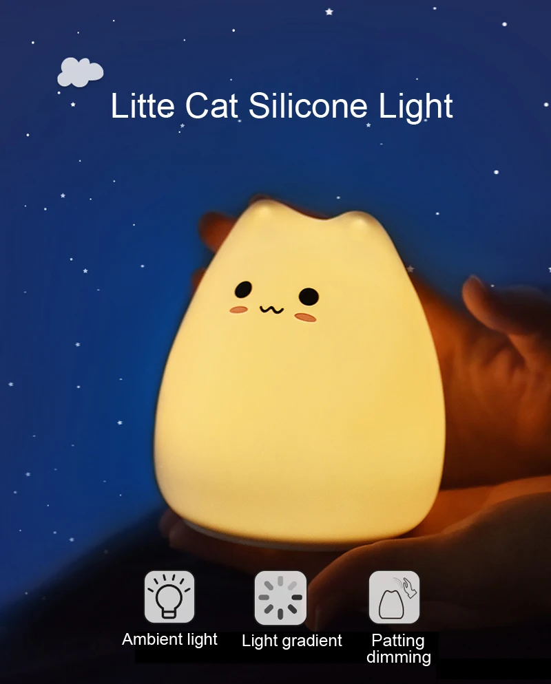 Firya светодиодный ночник плафоны для ламп настольная лампа мечта милый кот 7 Красочный Праздник креативный перезаряжаемая лампа для детской спальни светильник