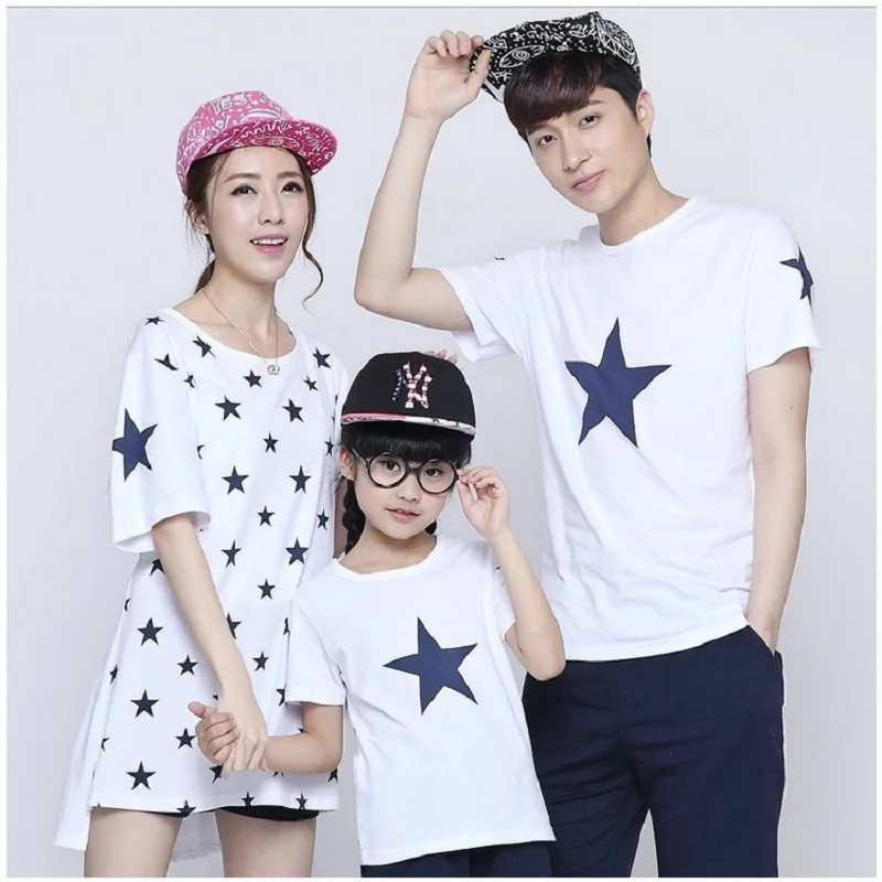 

Mom Son Outfits Family Clothing Dad Mom and Daughter Matching Clothes Like Father and Like Son Clothes Shirt Super Star Printed