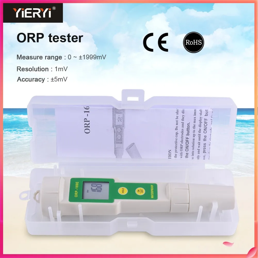 

Yieryi Professional 169E ORP/Redox Tester Waterproof ORP meter,ORP Tester 0~+/-1999mV Water Quality With White Plastic Box