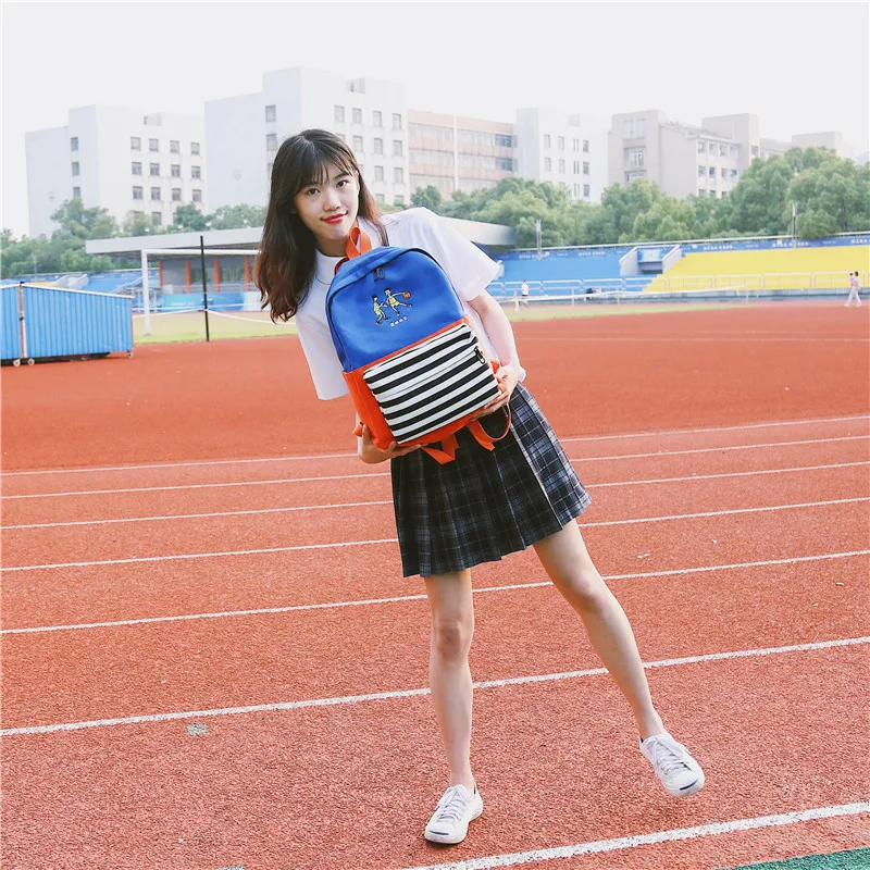 Menghuo School Backpacks for Teenage Girls Emboridery Women Canvas Backpack Female Cute Japan and Korean Backpack Travel BagsMREY5365
