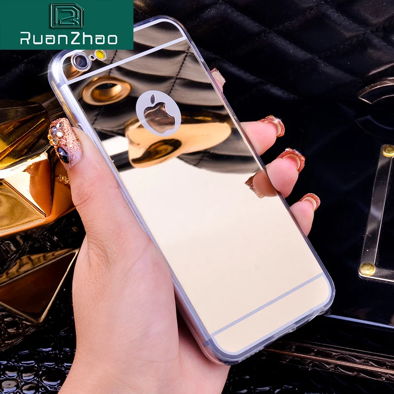 

The new Cover For iPhone 6 7 8 Plus X 5s SE Mirror Electroplating Soft Clear TPU Silicon Case For iPhone 8 7 6 6S Plus Back Case