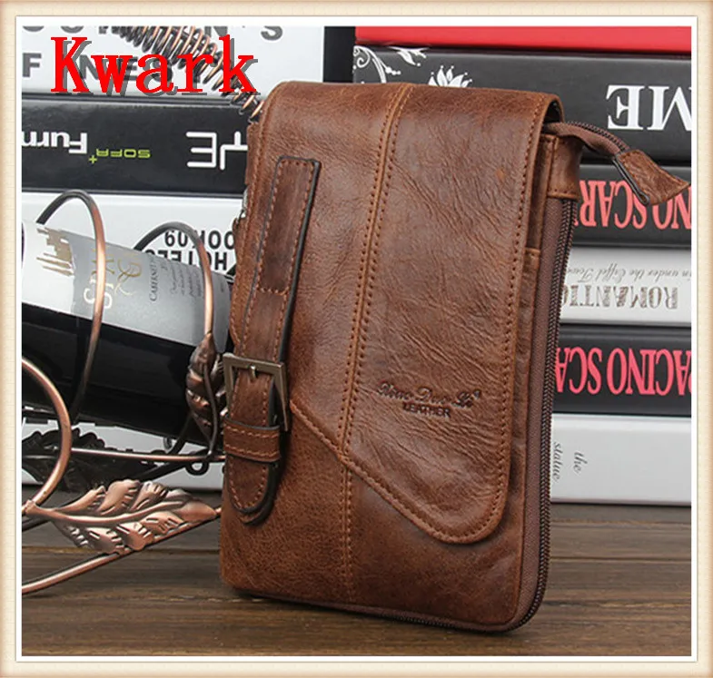 2014 Japanese Design Genuine Leather Cowhide Men's Waist Bag Sports