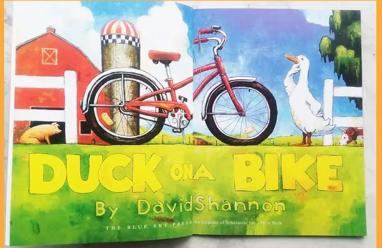 Free shipping Children English picture book David Shannon classic picture book Duck on a Bike author Kedik Award Free shipping Children English picture book David Shannon classic picture book Duck on a Bike author Kedik Award