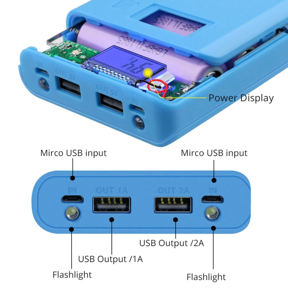 DIY зарядное устройство коробка для 8x18650 power Bank Box Dual USB для 18650 чехол для зарядного устройства для iPhone Xiaomi MP3 power Bank чехол