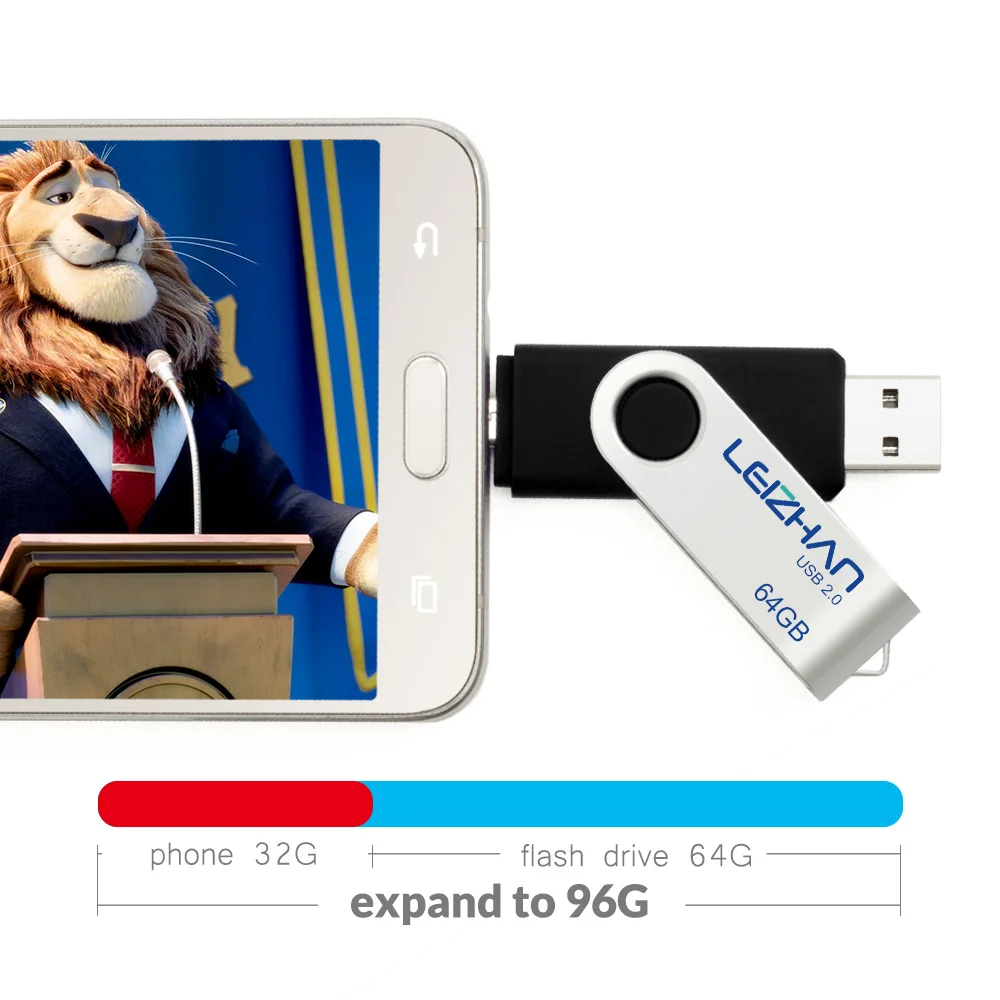 LEIZHAN OTG USB флэш накопитель фотофлешка для Samsung Galaxy S7 S7Edge S6 Edge S5 S4 S3 Micro 128 Гб 64 ГБ 32 16 8 4