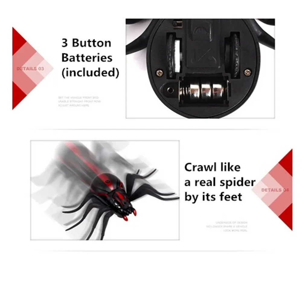 EBOYU 9915 RC Spider Remote Control Car Vehicle Animal Scary Prank Toys Electric Electronic Siumlation Fake Kids Birthday Gifts 5