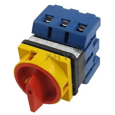 

AC 600V 63A 6 Terminals 2 Positions On-Off Rotary Cam Changeover Switch