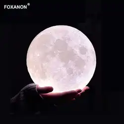 Foxanon Новинка Освещение 3D принт лунный свет красочный лунный светильник перезаряжаемый сменный сенсорный датчик светодио дный