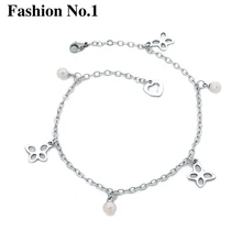 Top Quality Ankle Bracelet Sliver Plated Pulsera Pie Hollw Flower Vintage Beach Barefoot Jewelry Simulated Pearl Anklets Gift
