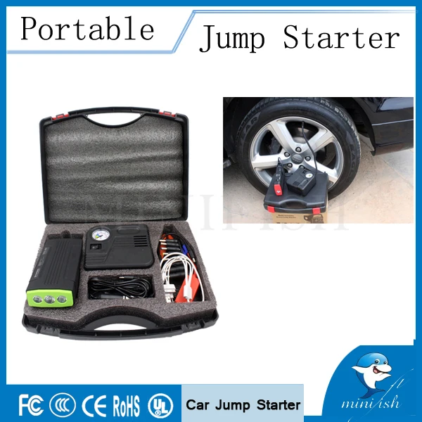 

Low Prices Power Bank Car Jump Starter Portable Car Auto Electric Pump Air Compressor Tire Inflator 150PSI