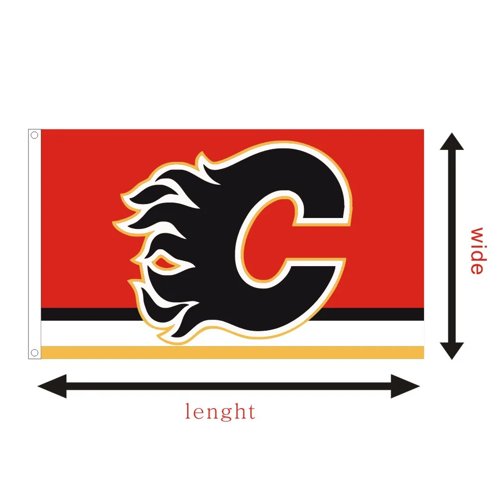 Calgary Flames flags and banners custom NHL race flag 3x5FT printed
