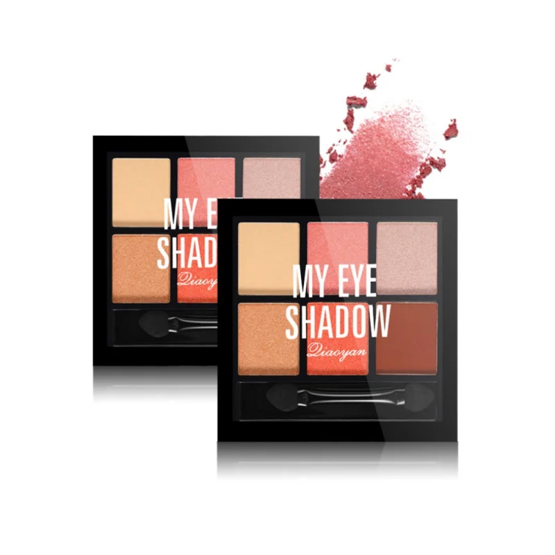 

6 Colors Glitter Matte Eyeshadow Palette Minerals Professional Eye Shadow Powder Cosmetic Waterproof Matte Makeup Eyeshadow