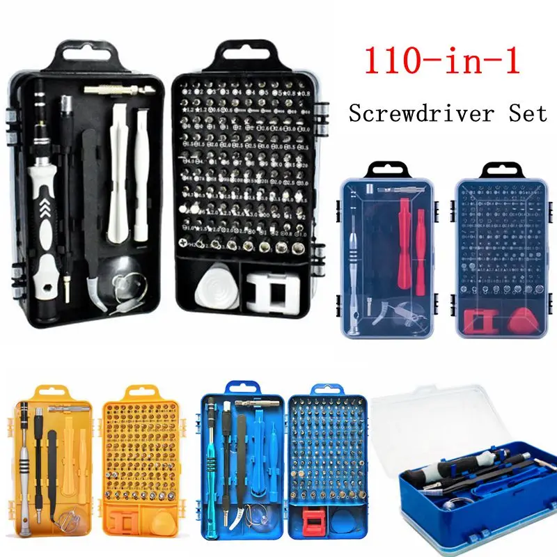 En Ligne Ensemble de tournevis 110 en 1 outil de réparation multifonctionnel lunettes montres téléphones mobiles ordinateurs appareils électroniques outil de réparation à main