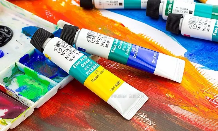 Winsor Newton тонкий акриловый набор цветных кисточек с красками профессиональный художник 12 цветов краски s