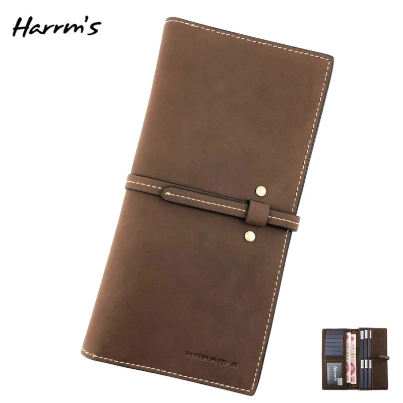 

Harrms 2018 New Arrival Soft Leather Wallet Men Women Vintage Wallets Card Holder Package Unisex Drawstring Zipper Design HOT