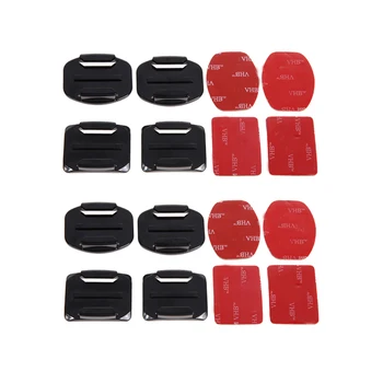 

16Pcs/8Sets Sport Action Camera Flat Curved Adhesive Mount Helmet Fixed Base Holder Kit Accessories For Gopro Hero 1/2/3/3+/4/5