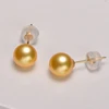 [YS] 18k joyería de perlas doradas de 5-8mm cultivadas perla Stud pendientes de diseño sencillo para las mujeres ► Foto 2/6