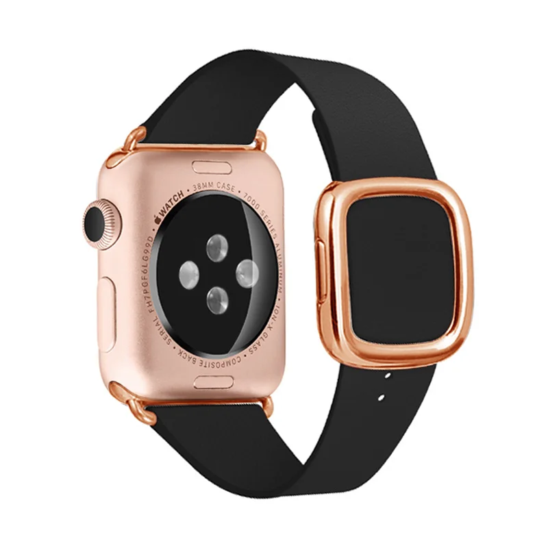 

BOX-W Leather Band for Apple Watch 38mm 40mm 42mm 44mm, Modern Buckle Replacement iWatch Strap for Apple Watch Series 4 3 2 1