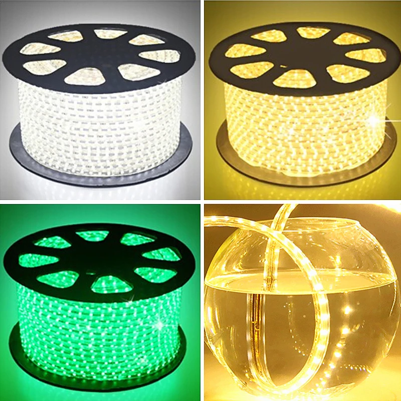 #cheap 220V 3528 LED strip light 5m+plug,White Warm white Red Green Bule,60LED m,led tape waterproof IP67 lights amp;lighting