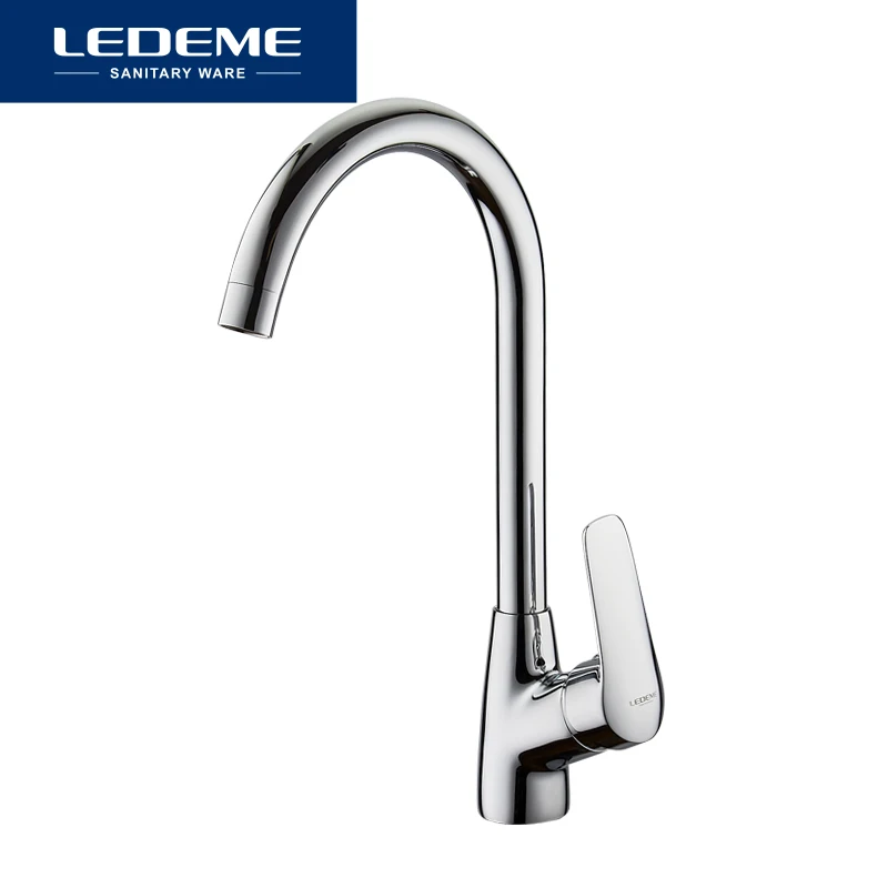 LEDEME Смеситель для кухни высокий с гайкой латунь Цвет: хром L4051|kitchen pull out faucet|pull kitchen
