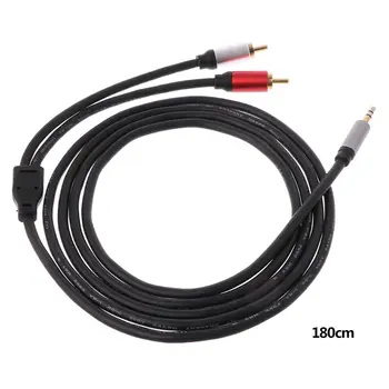 

1.8M HiFi Sound 3.5MM to 2RCA Left and Right Channels Output 3.5 MM Jack Audio Cable for PC Computer Laptop Tablet MP3/MP4 Acces