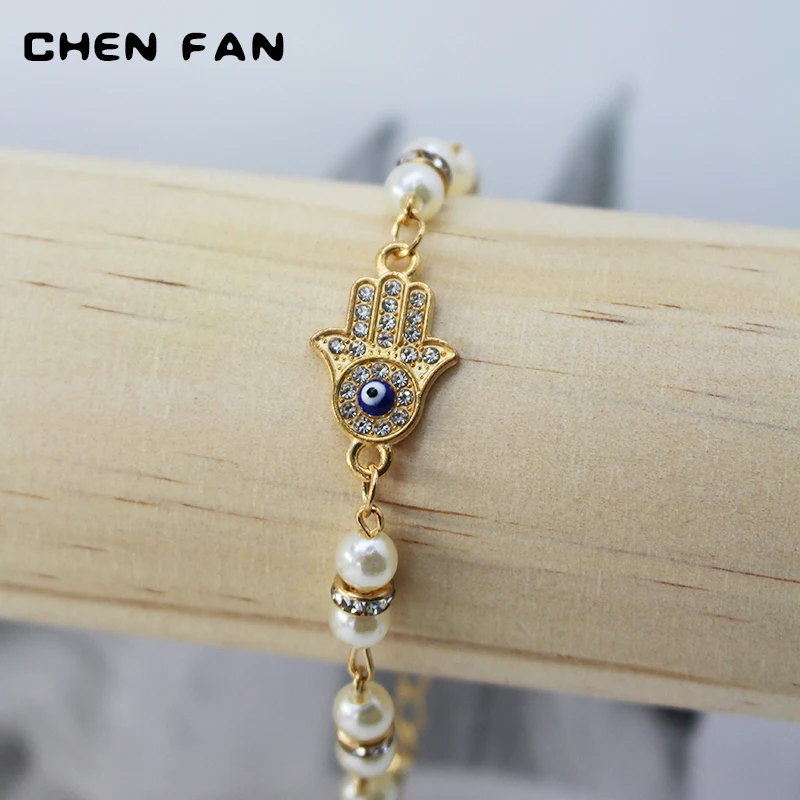 

CHENFAN women's bracelets for women jewelry pearl evil eye bracelets for women femme fashion jewelry accessory ladies bracelets