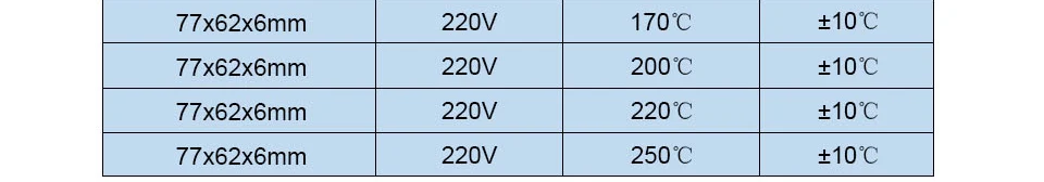 LJXH нагревательный элемент ПТК 220 V 77 х 62 х 6 мм постоянной Температура 60/80/100/120/150 градусов ptc нагреватель основа Алюминий