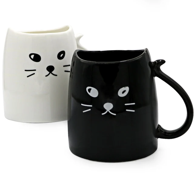 Teagas Cool Cat Coffee Mugs 12 oz Black & White Cat Morning Coffee ... Teagas Cool Cat Coffee Mugs 12 oz Black & White Cat Morning Coffee ...