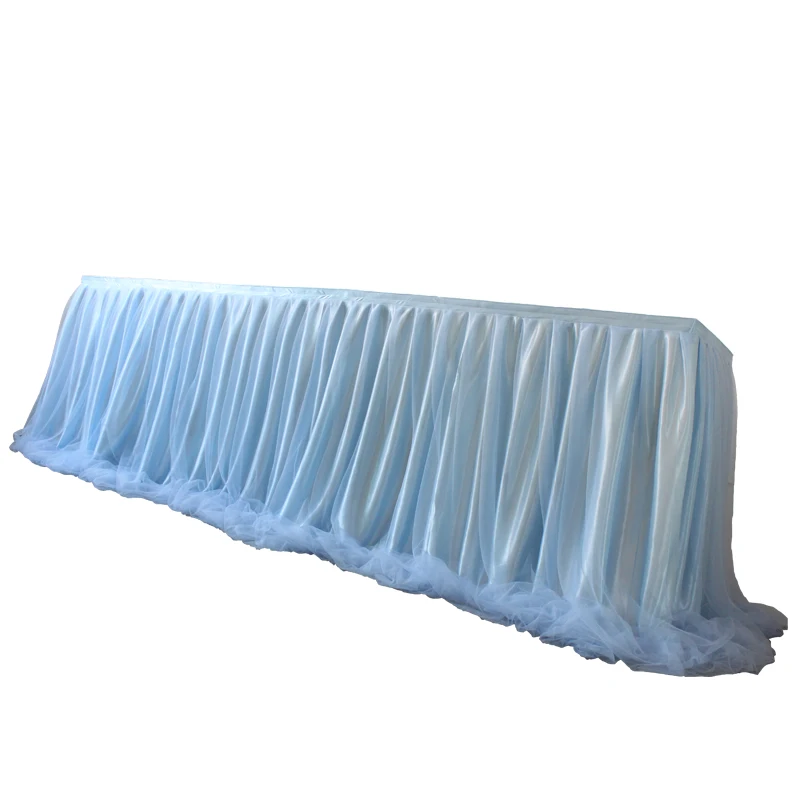 1pc 2 Layers Table Skirt Cover Tutu Tulle Table Skirt Birthday Wedding christmas Festive Party Decor Cloth Tableware