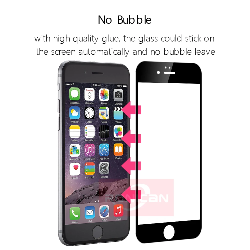 9H 02mm 2.5D Bunte Volle Abdeckung Gehärtetem Glas Für iPhone 6 6s Plus Explosion-Proof Bildschirm