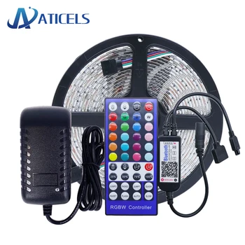 

5M DC12V LED Strip 5050 RGB RGBW RGBWW With Bluetooth Controller And 12V Power supply EU/US Plug Flexibe LED Strip Kit