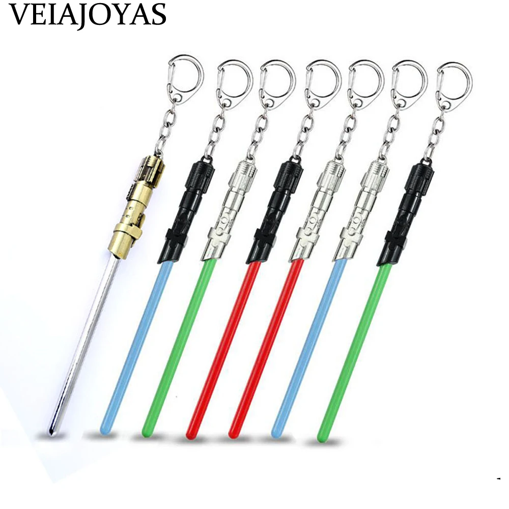 

7color Star Wars lightsaber Keychain Master Yoda Sword Alloy Key Rings Cosplay Accessories fashion jewelry chaveiro Llavero gift