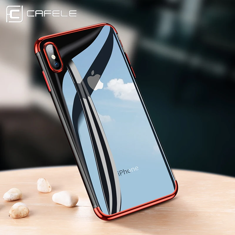 CAFELE soft TPU case for iPhone X Xr Xs Max cases ultra thin transparent plating shining case