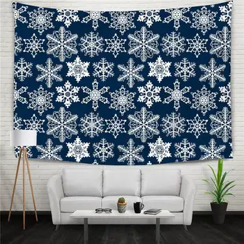 

Snowflake Curtain Snow Piece Flake Falling Wall Hanging Tapestry Polyester Banner Bedspread Wall Drapery Flags Kids Gift Xmas