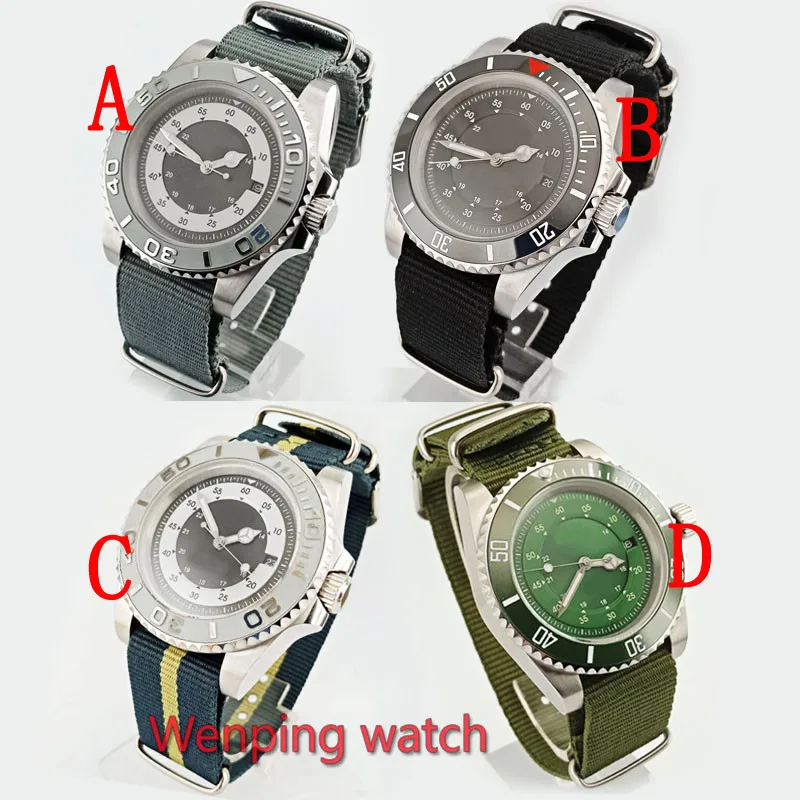 

40mm bliger Sterile dial mens watch silver caremic bezel sapphire automatic wristwatch W2626