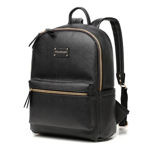 

COLORLAND PU Backpack Diaper Bag Waterproof Multifunctional Nappy Bags Maternity Changing Bag Wet Infant Blosa For Mommy Daddy