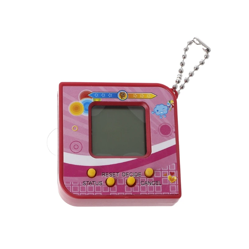 

Cute Square Shape LCD Virtual Digital Pet Electronic Game Machine With Keychain